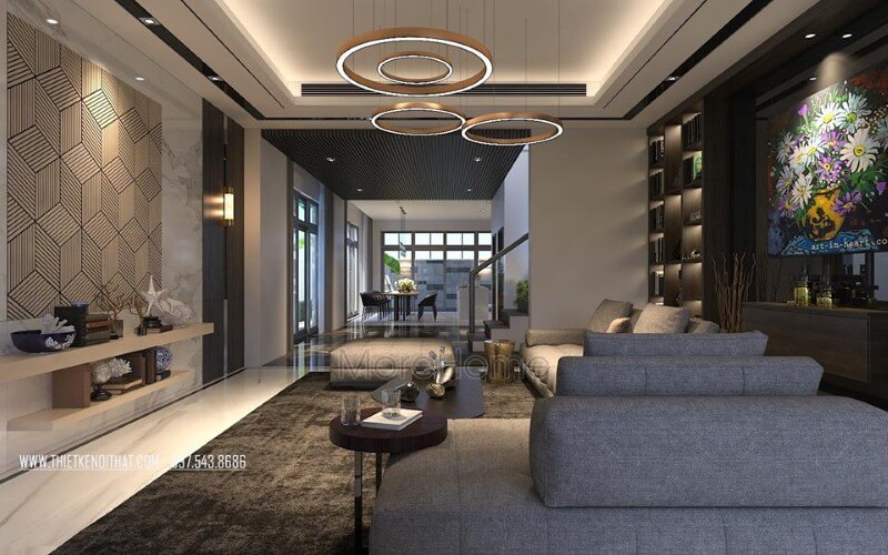 Bố trí nội thất phòng khách liền phòng ăn hiện đại, đẹp cho nhà phố, biệt thự. Thiết kế nội thất
