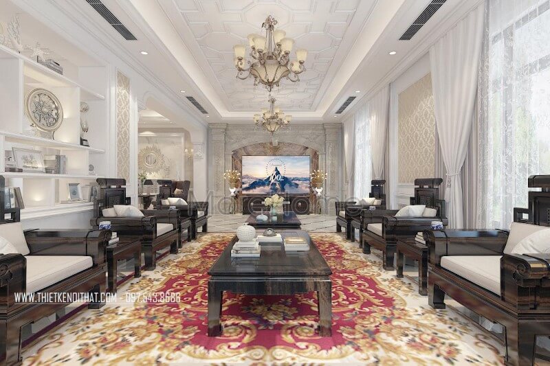 Trang trí nội thất biệt thự Thái Bình sang trọng và đẳng cấp với chất liệu gỗ tự nhiên nhập khẩu Thiết kế nội thất biệt thự tại Hà Nội