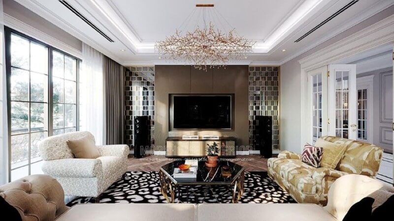 Thiết kế nội thất phòng khách biệt thự Hải Phòng