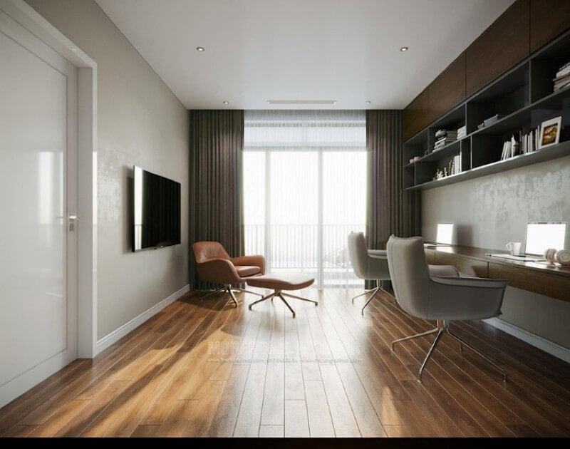 Sắp xếp phòng học đẹp tại nhà đơn giản nhưng sang trọng. Thiết kế nội thất biệt thự tại Hà Nội