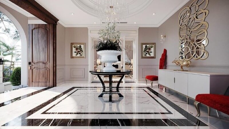 Bàn tiền sảnh đẹp, sang trọng cho biệt thự, nhà phố đương đại. Thiết kế nội thất biệt thự tại Hà Nội