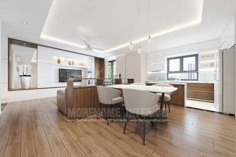 Mẫu thiết kế bàn ăn chung cư đẹp được ưa chuộng tại MoreHome Thiết kế nội thất