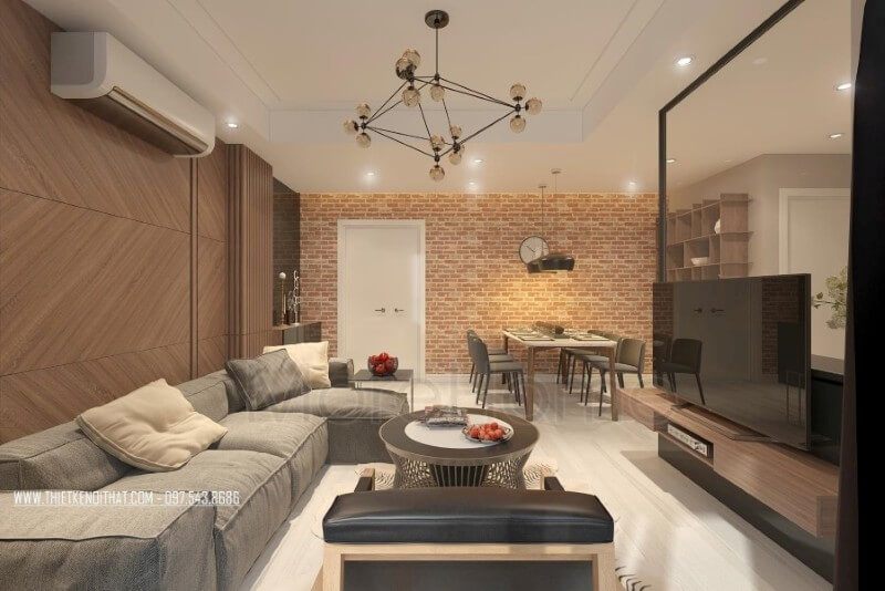 Mẫu bàn trà mặt đá được đặt tại trung tâm của ngôi nhà sẽ tạo nên không gian ấn tượng và mới lạ.